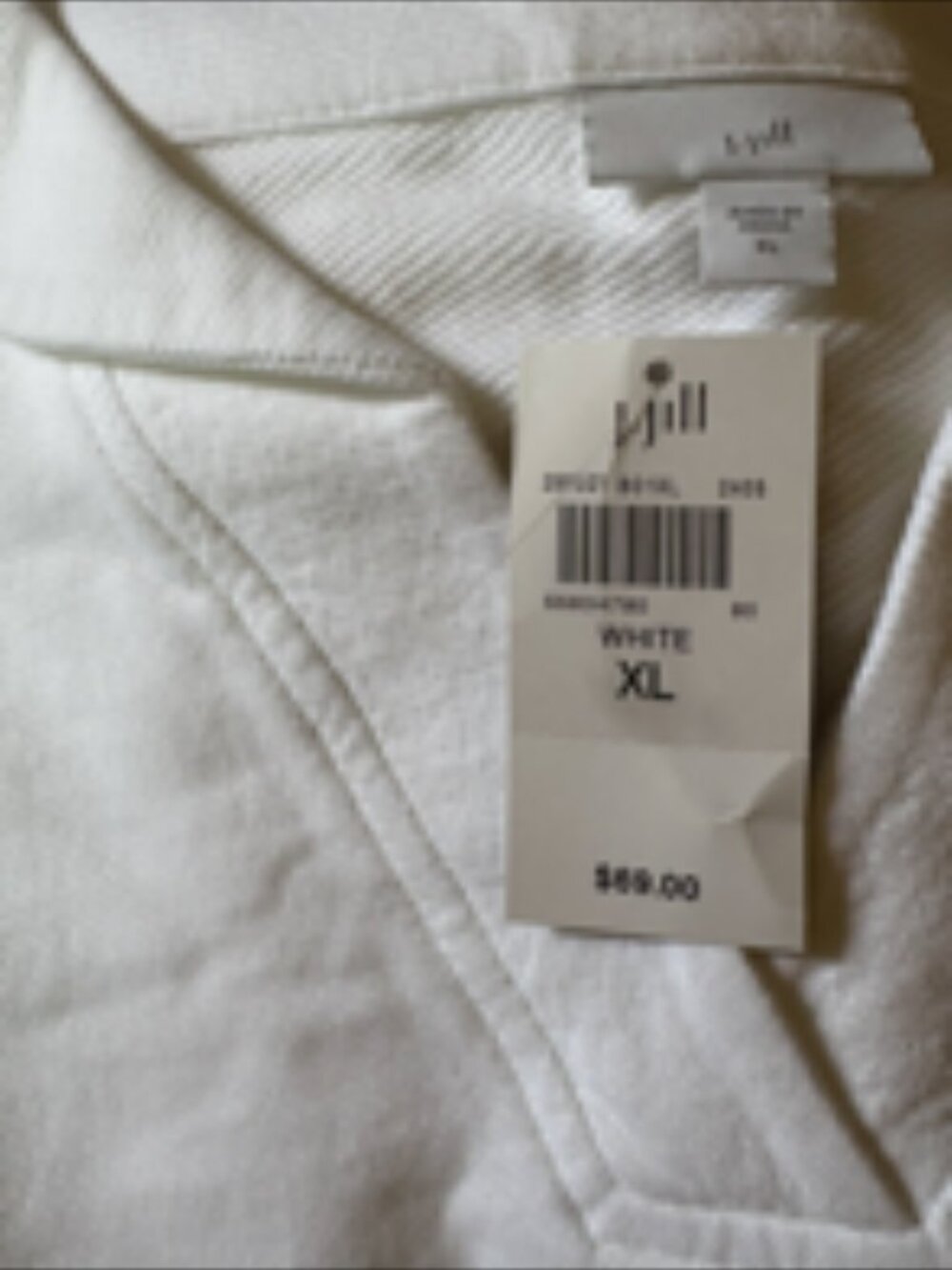 NWT J.Jill 100% White Cotton T-shirt. - Picture 3 of 4
